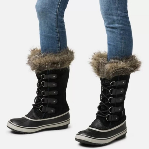 Sorel Shoes - Sorel Joan of Arctic Womens Boots Black Suede Leather Waterproof Insulated Sz 10